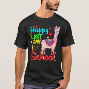 Camiseta Feliz Último Dia De Aula Llama Alunos E Professor
