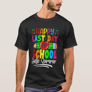 Camiseta Feliz Último Dia de Aula Olá Verão Professor Gradu