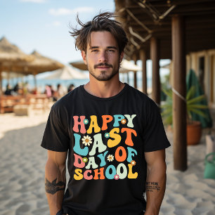 Camiseta Feliz Último Dia de Aula Verão Professor Aluno
