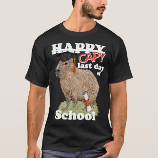 Camiseta Feliz Último Dia de Escola Formatura de Capivara