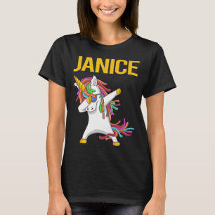 Camiseta Feliz Unicórnio - Nome de Janice