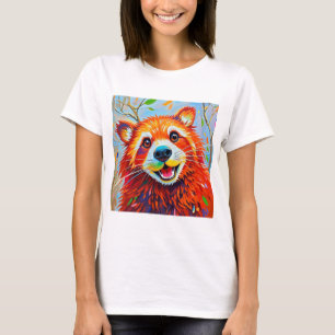 Camiseta Feliz Urso Expresso Arte abstrato