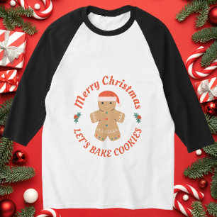 Camiseta Feliz Vamos de Natal - Assar Cookies Gingercake Ma