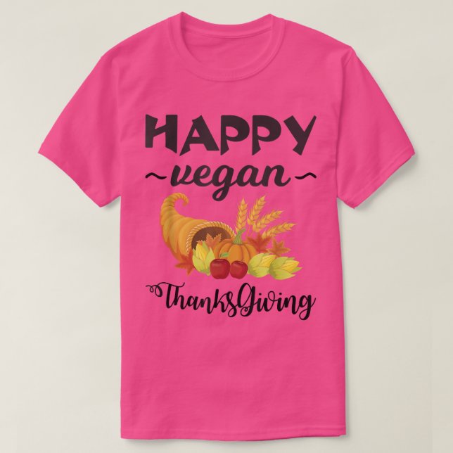 Camiseta Feliz Vegan Ação de Graças Homens Abóbora Presente (Frente do Design)