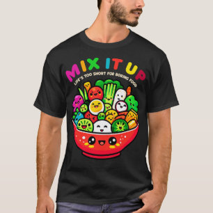 Camiseta Feliz Veggies Salad Bowl Cute Kawaii Vegetarian