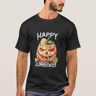 Camiseta Feliz Verão entre Frutas de Verão Jack o lanterna