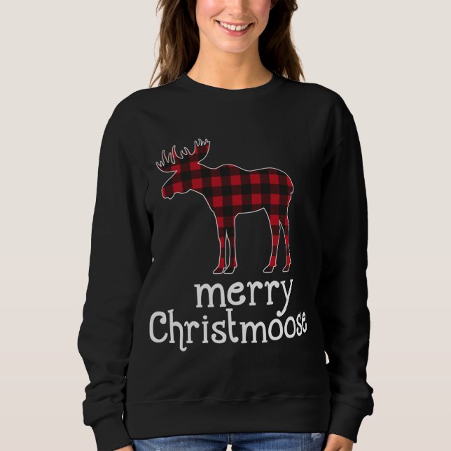 Camiseta Feliz VermelXadrez Cristmoose Amantes de Cascos de (Frente)