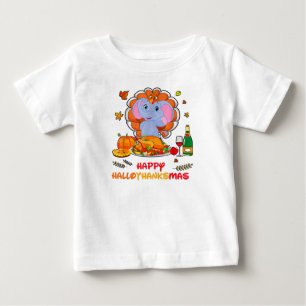 Camiseta Feliz Vinho De Bebendo Elefante De Hallo Obrigado 
