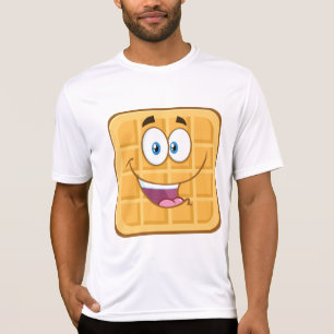 Camiseta Feliz Waffle Kawaii Sorriso Comida de Café da Manh