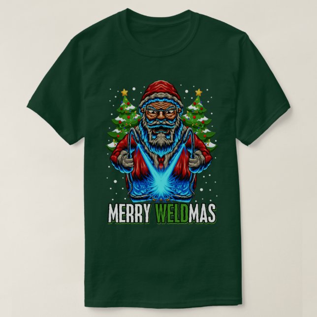 Camiseta Feliz Weldmas Christmas Welder (Frente do Design)