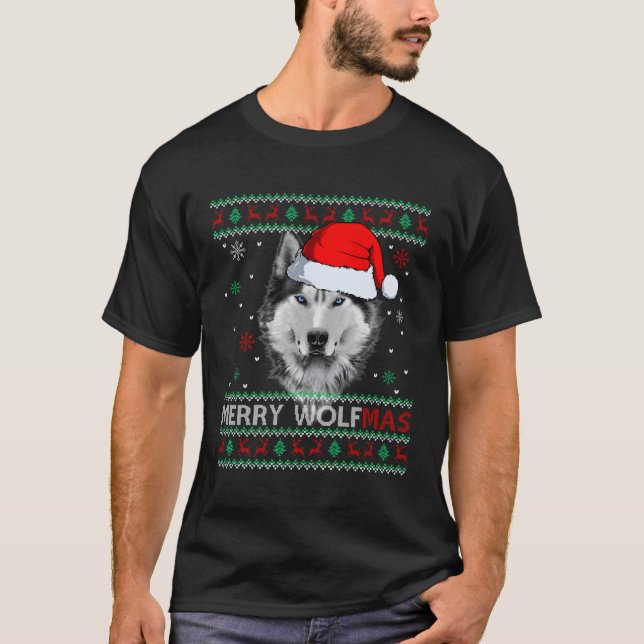 Camiseta Feliz Wolfmas Feliz Wolf Ugly (Frente)