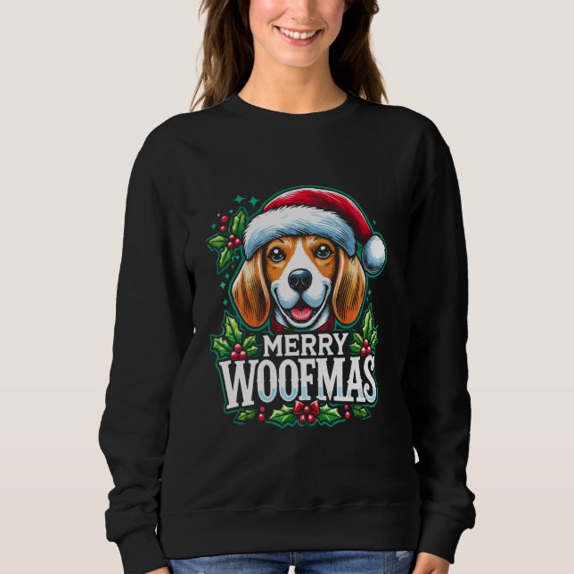 Camiseta Feliz Woofmas Beagle abre o Natal (Frente)
