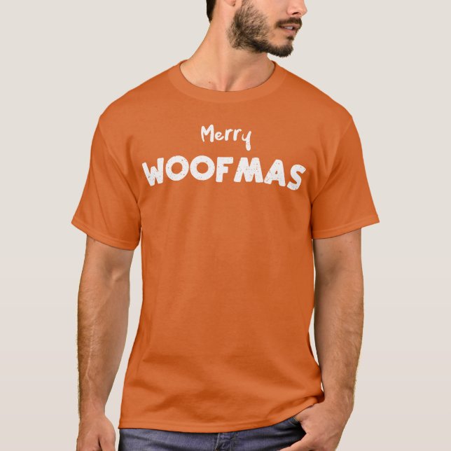 Camiseta Feliz Woofmas Cães engraçados (Frente)