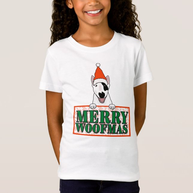 Camiseta Feliz Woofmas! Cartões de natal de um cachorro fof (Frente)