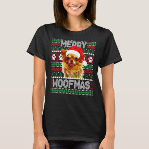 Camiseta Feliz Woofmas Cute Long Casaco Chihuahua Sw Feia