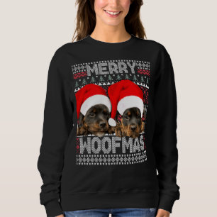 Camiseta Feliz Woofmas Cute Rottweiler Puppies com Papais n