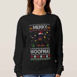 Camiseta Feliz Woofmas Dachshund Papais noeis Reindeer Ugly