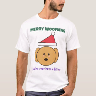 Camiseta Feliz Woofmas Golden Retriever Papai Noel