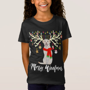 Camiseta Feliz Woofmas Labrador Retriever Reindeer Christma
