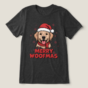 Camiseta Feliz Woofmas - Natal com um Cachorro Santa Fofo