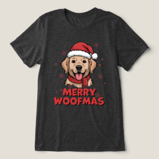 Camiseta Feliz Woofmas - Natal com um Cachorro Santa Fofo