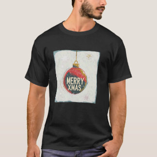 Camiseta Feliz Xmas Bauble para Festivo e Natal