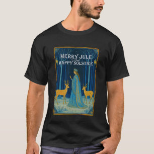 Camiseta Feliz Yule e Feliz Solstício Solstício de Inverno