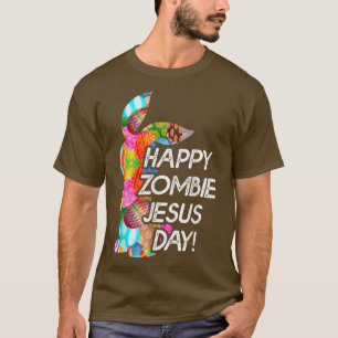 Camiseta Feliz Zombie Feliz Dia de Jesus Coelhinho da Pásco