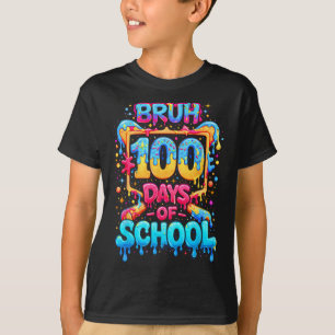 Camiseta Felizes 100 Dias De Escola Beisebol Drip 100º Dia