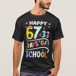 Camiseta Felizes 100 Dias De Escola Mais Inteligente 67 Pro