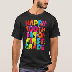 Camiseta Felizes 100 Dias De Escola Meninos Meninas 1ª Séri