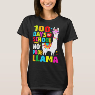 Camiseta Felizes 100 Dias De Escola Sem Problema Llama 100º