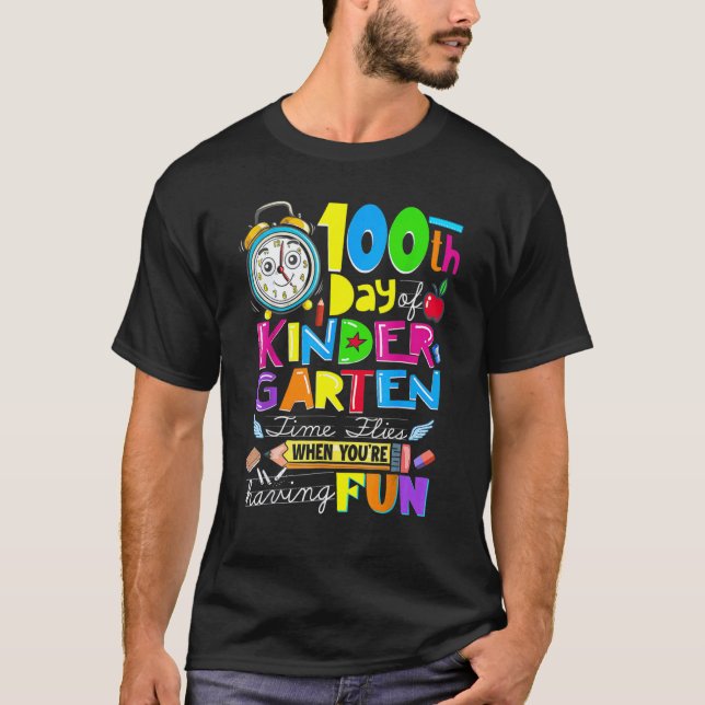 Camiseta Felizes 100 Dias De Professores De Escola De Educa (Frente)