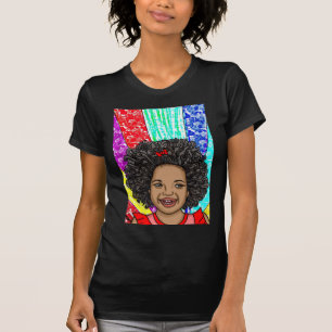 Camiseta Felizes Curvas   Arte Digital   Moça Afro-America