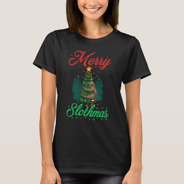 Camiseta Felizes De Natal E Santa Hat Paj (Frente)