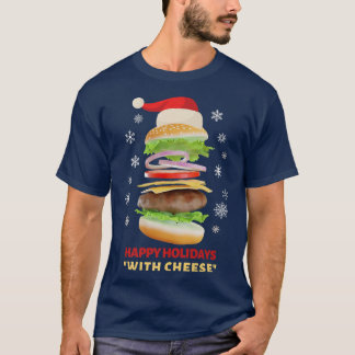 Camiseta Felizes Feriados com Burger Feliz de Natal