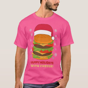 Camiseta Felizes Feriados com Burger Feliz de Natal