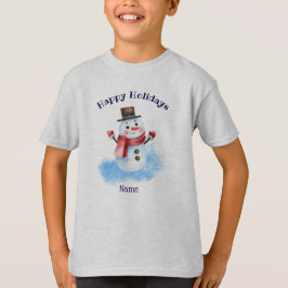 Camiseta Felizes Feriados Retro Snowman, Juventude XS - XL