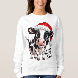 Camiseta Felizes Feriados Vaca Santa Hat