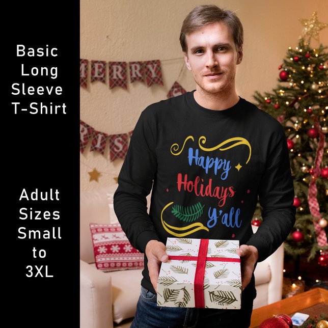 Camiseta Felizes Feriados Y'all, Design de Natal Engraçado, (Happy Holidays Y'all, Funny Christmas Design, ZSG T-Shirt)