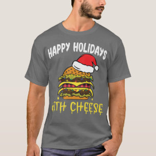Camiseta Felizes Férias Com Burger De Queijo De Natal