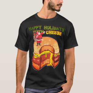 Camiseta Felizes Férias com Queijo, Cheeseburger de Natal