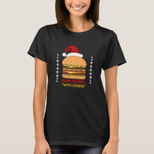Camiseta Felizes Férias Com Queijo Engraçado Chri