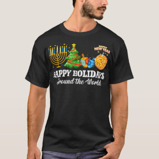 Camiseta Felizes Férias Em Torno Da Família Natal Mundial M