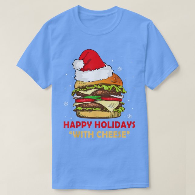 Camiseta Felizes Férias Engraçadas Com Presentes De Queijo  (Frente do Design)