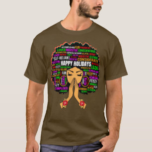 Camiseta Felizes Férias Rezando Melanin Rainha Negra Sista 