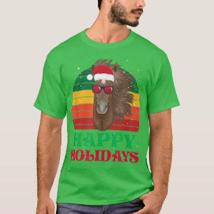 Camiseta Felizes Festas Festivas Cavalo de Natal