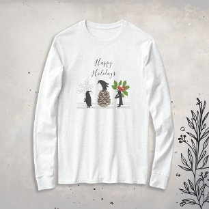 Camiseta Felizes Festas Pinguim Engraçado Natal