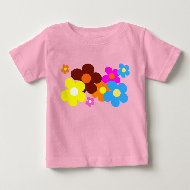 Camiseta Felizes Flores Pastel Rosa (Frente)