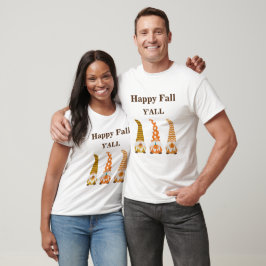 Camiseta Felizes Gnomos de outono com abóbora e folhas Pers
